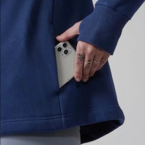 Athleta Cozy Karma 1/4 zip hoodie. Enchanted Blue Size 1X - Picture 7 of 7